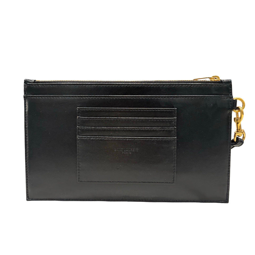 Saint Laurent Cassandre Large Zipped Pouch Wristlet
