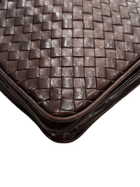 Vintage Intrecciato Leather Tassel Clutch Bag