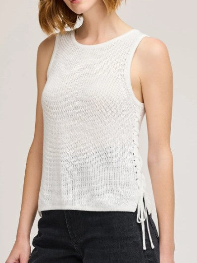 Gentle Fawn White Knit Tank with Lace Up Sides