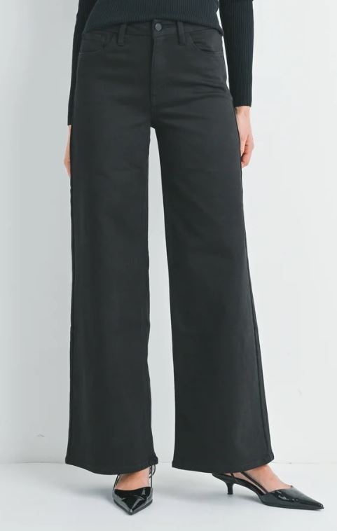 JBD High Rise Palazzo Jeans - Black