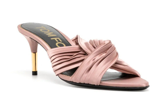 TOM FORD 75mm Knot Detail Pleated Heel Sandals - Brand New