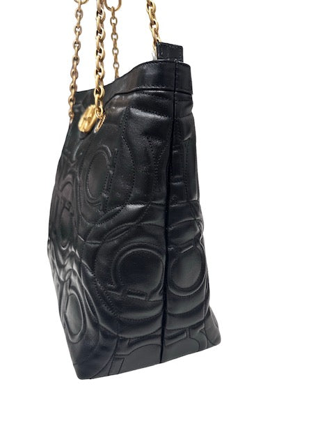 Gancini Quilted Leather Tote