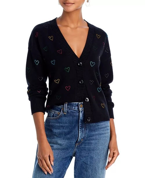 Aqua Kerri Rosenthal Heart Cardigan - Small