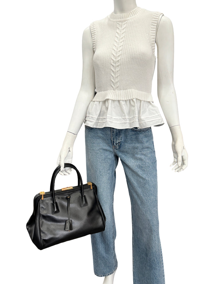 Prada Madras Cerniera Top Handle Bag