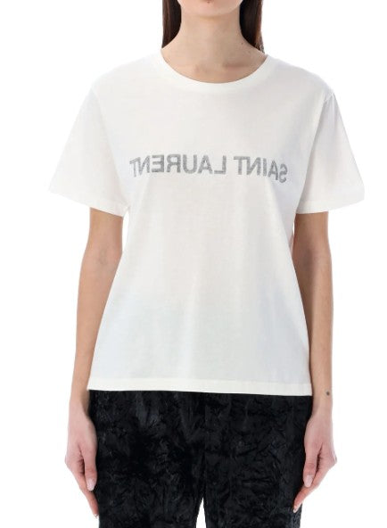 Saint Laurent Reverse Logo T-Shirt - Size Large