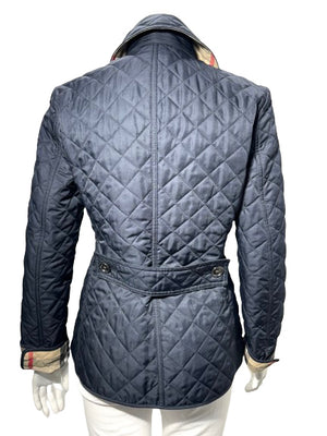Burberry Navy Quilted Jacket - SMALL