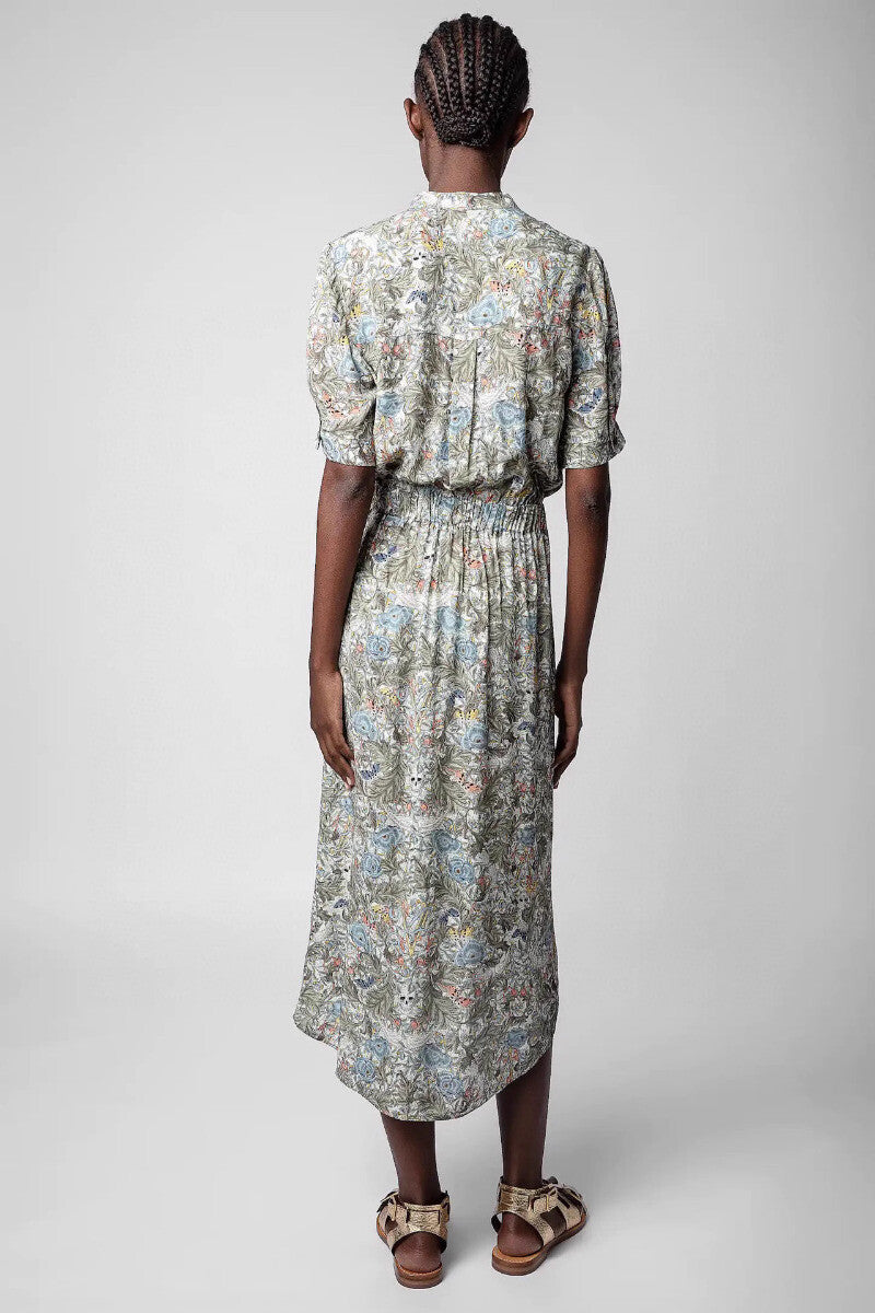 Zadig & Voltaire Printed Short Sleeve Midi Dress - X-Small