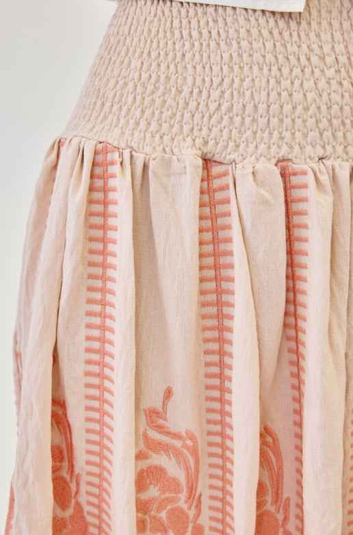 Embroidered Midi Skirt