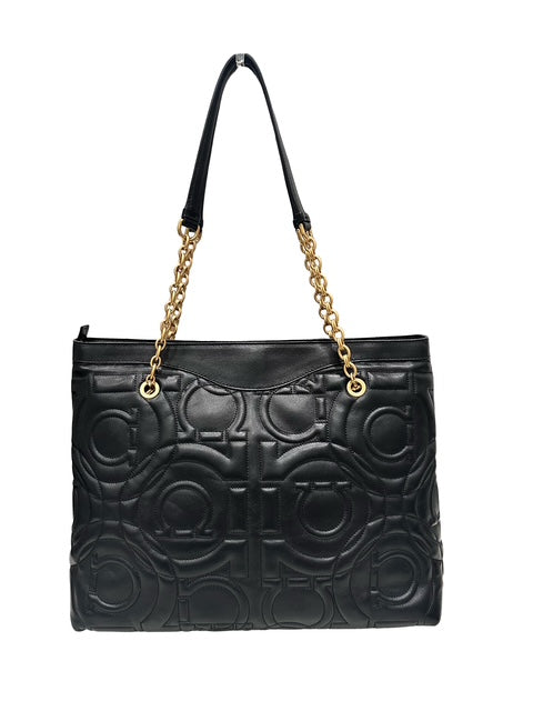 Gancini Quilted Leather Tote