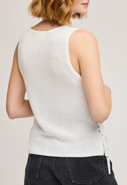Gentle Fawn White Knit Tank with Lace Up Sides