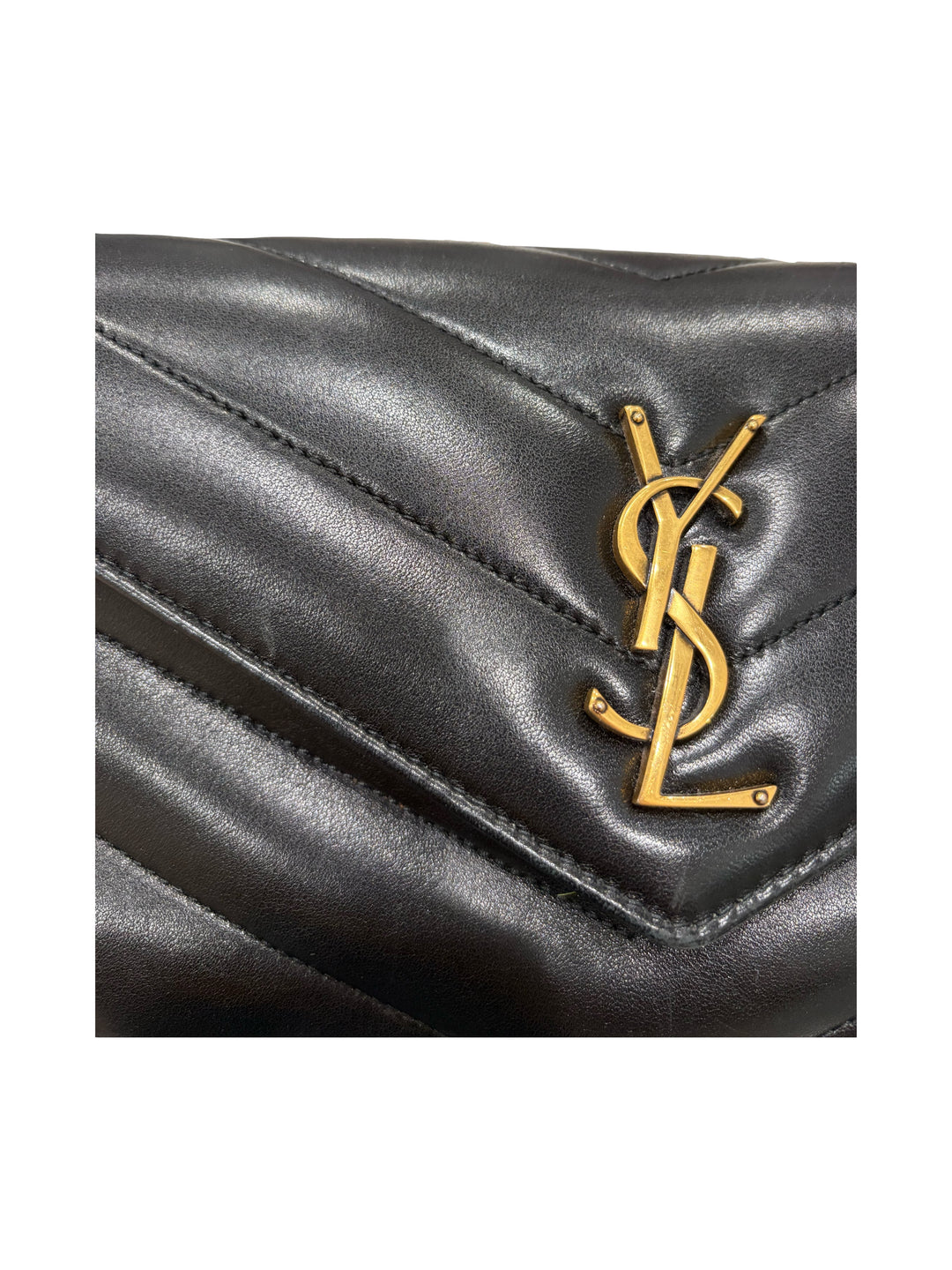 LOULOU small in MATELASSÉ Black lambskin