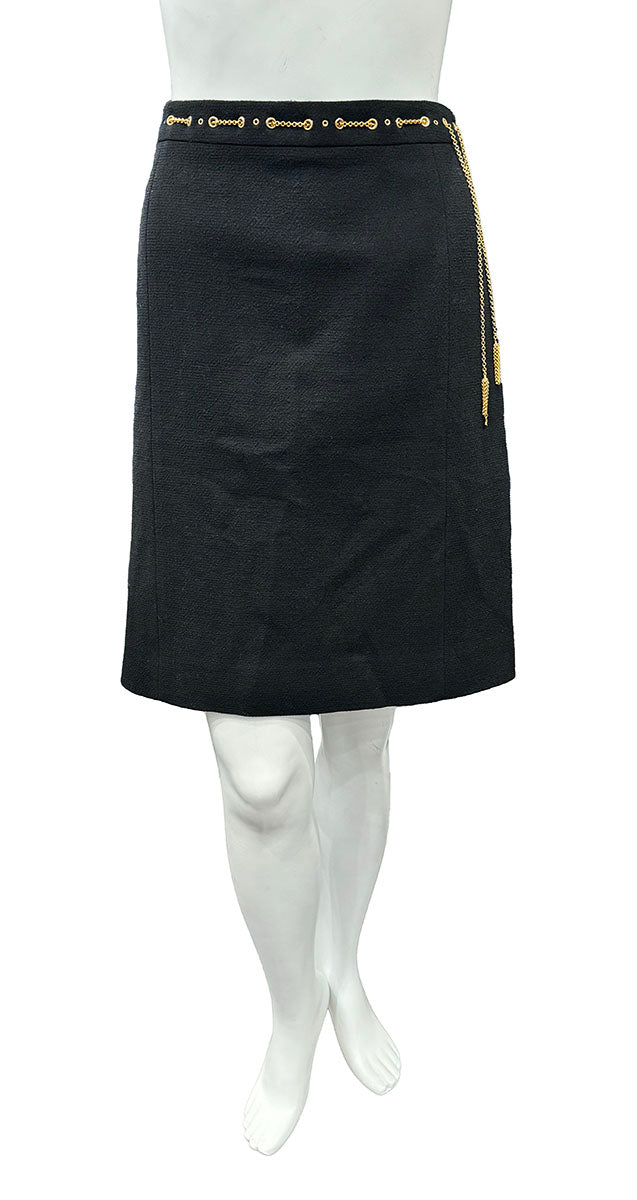 Louis Vuitton Skirt w/ Gold Chains - Size Medium