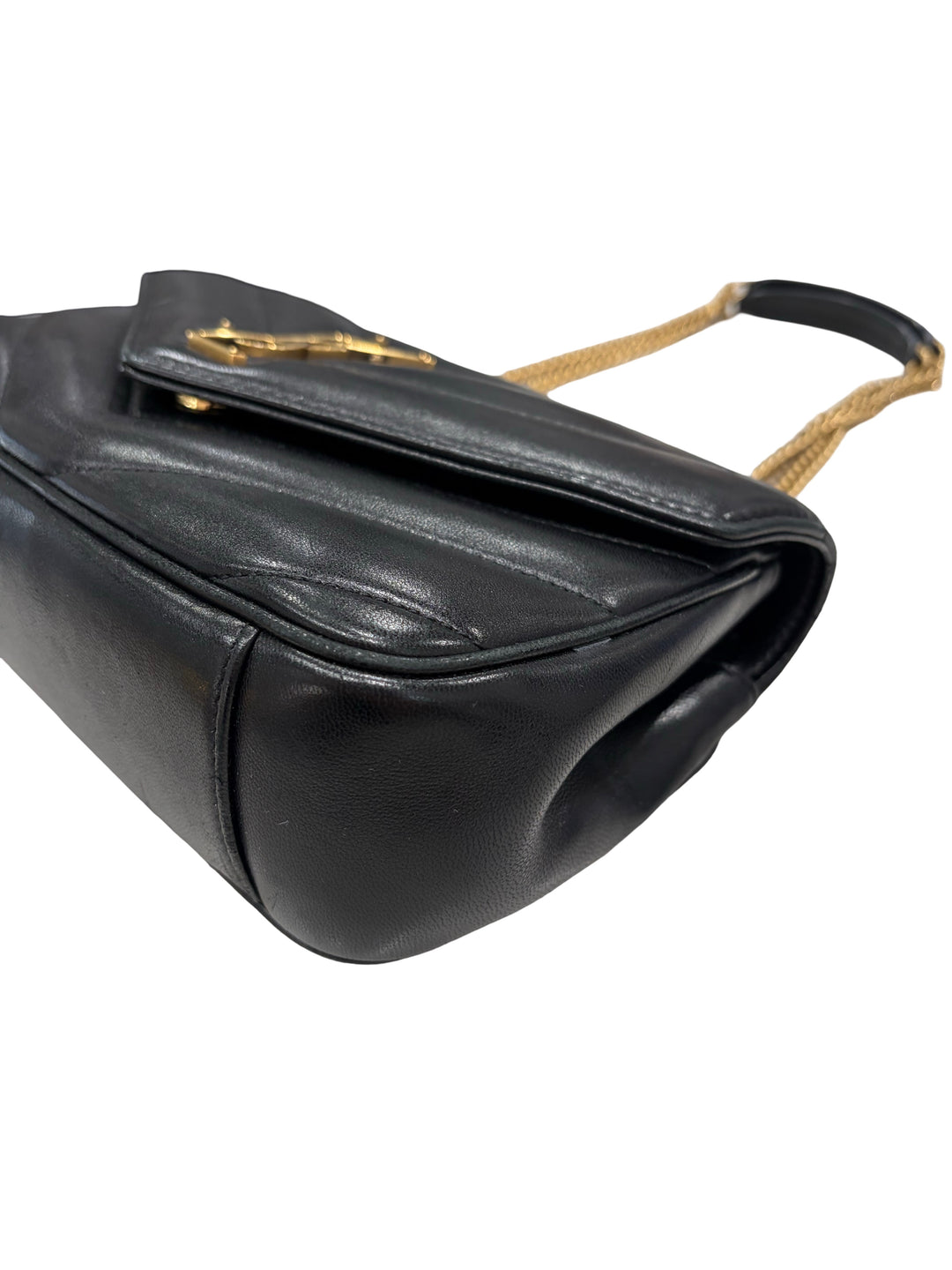 LOULOU small in MATELASSÉ Black lambskin