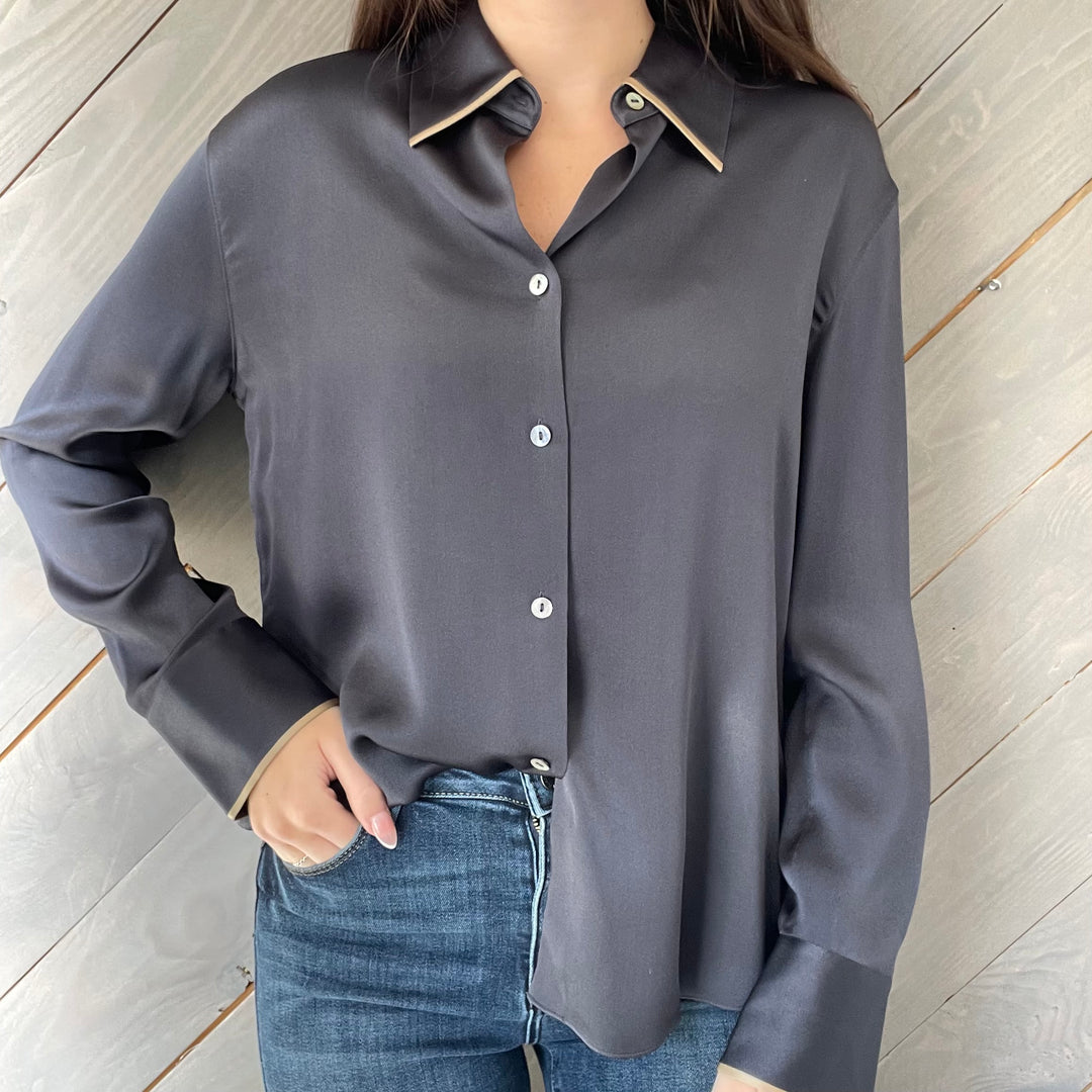 Vince Silk Button Down Blouse - Medium (New With Tags) Giftable