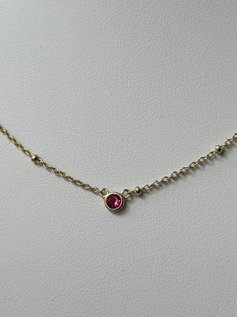 FYB Birthstone Necklace Gold (choose your birthstone)