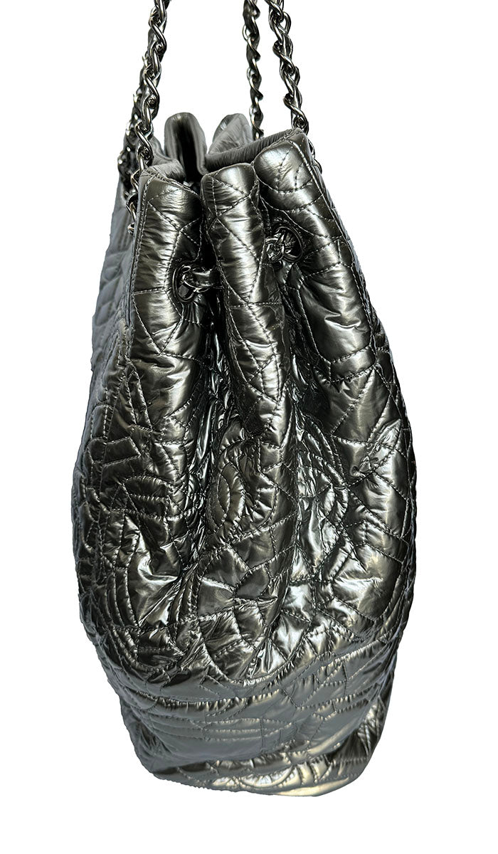 Chanel Silver Graphic Edge Tote