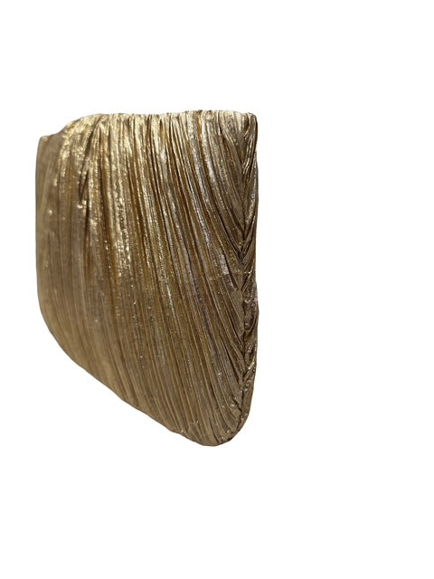 Loeffler Randall Brit Gold Flat Pleated Clutch