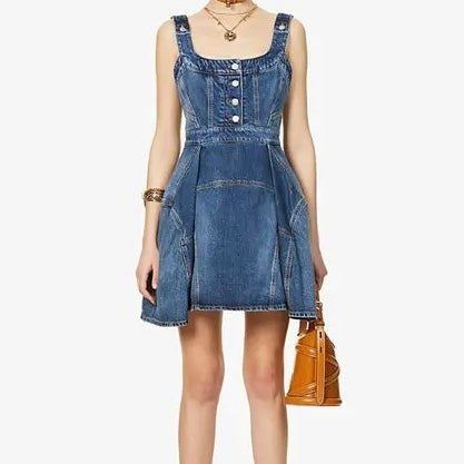 Alexander McQueen Size 46 Denim Dress (NWT)
