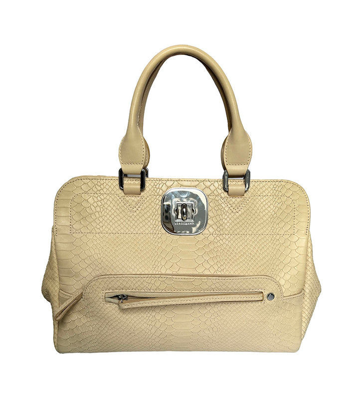 Longchamp Gatsby Embossed Leather Satchel