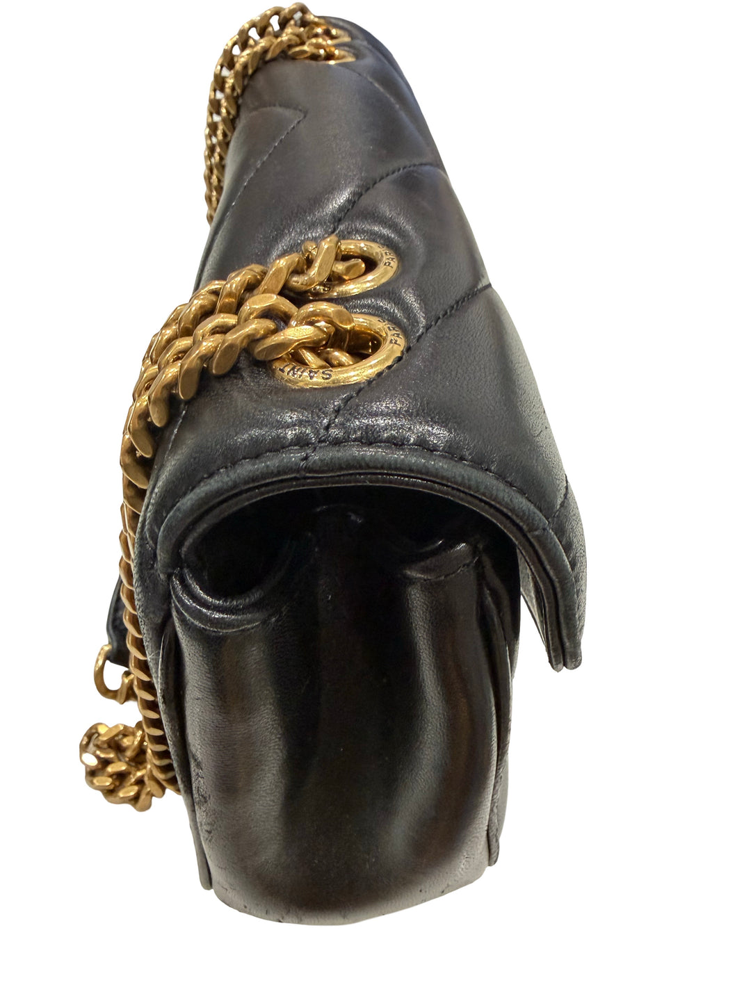 LOULOU small in MATELASSÉ Black lambskin