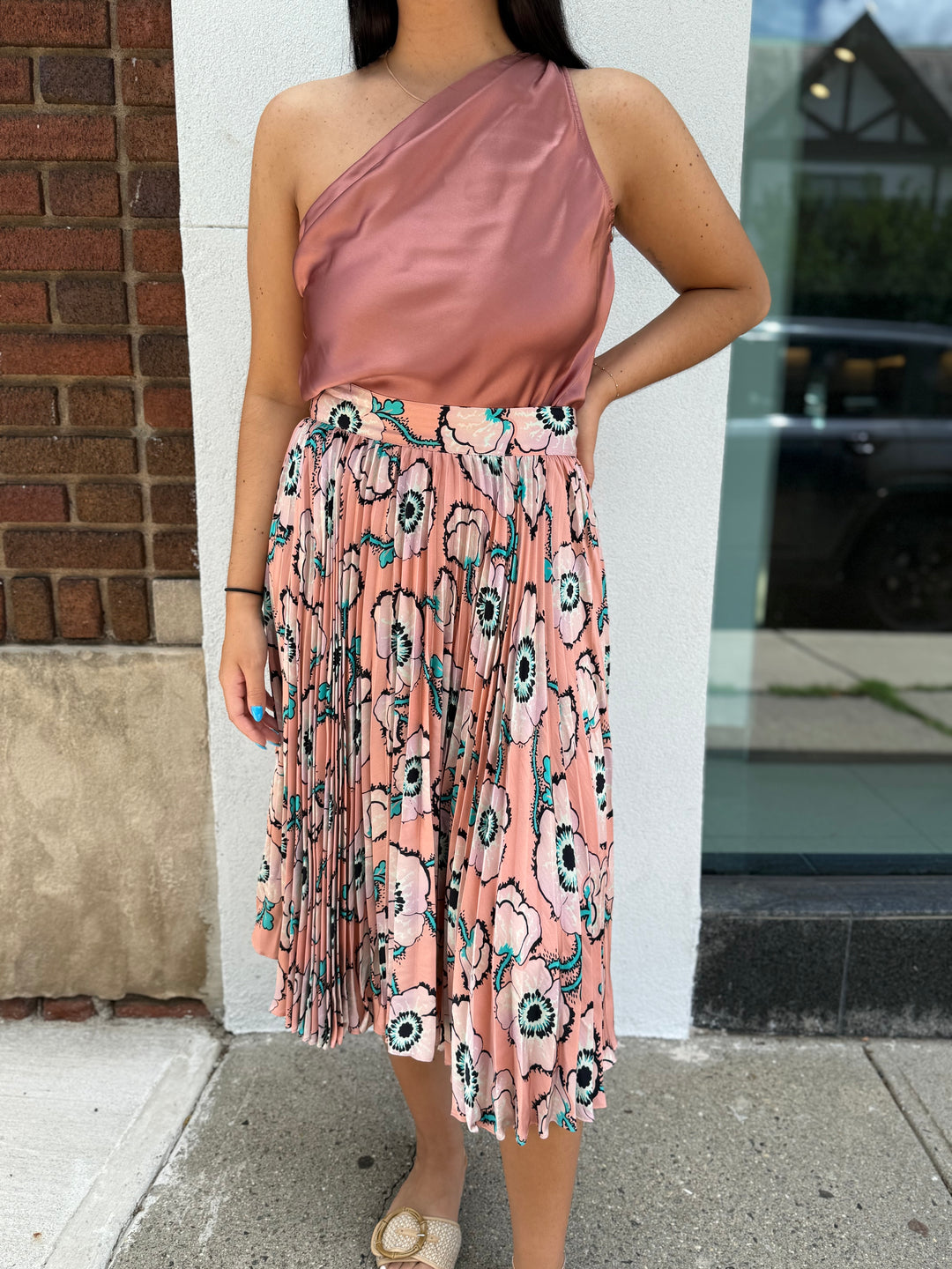 Tucker Pleated Midi Skirt - Large