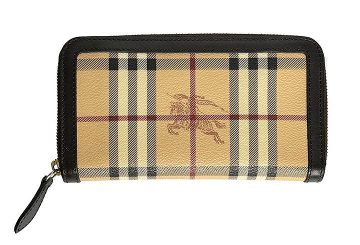 Burberry Haymarket Zip Around Wallet