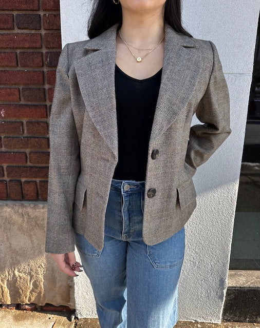 Yves Saint Laurent Rive Gauche Houndstooth Blazer - Size 40