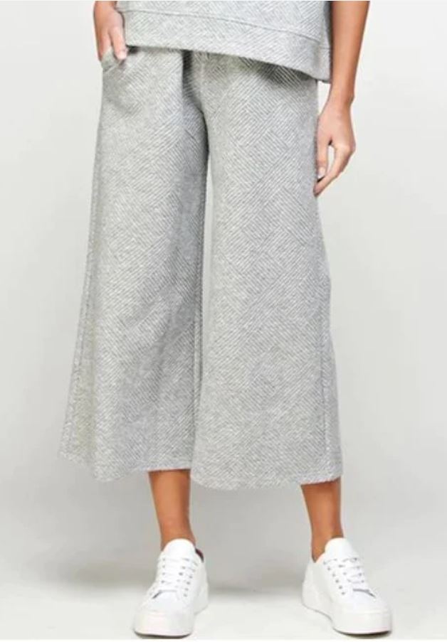 See and Be Seen Grey Textured Wide Leg Sweatpants