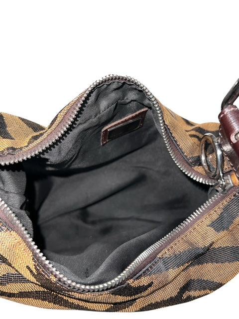 Fendi Zebra Oyster Shoulder Handbag