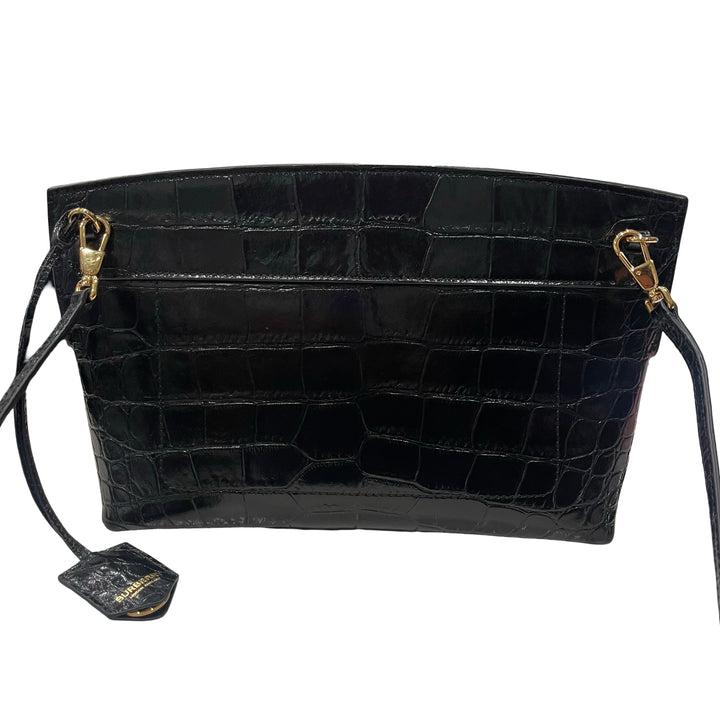 Vintage Burberry Croc-Embossed Crossbody