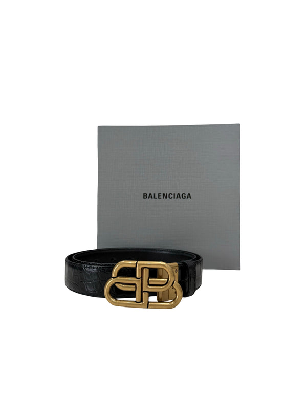 Balenciaga BB Thin Reversible Belt