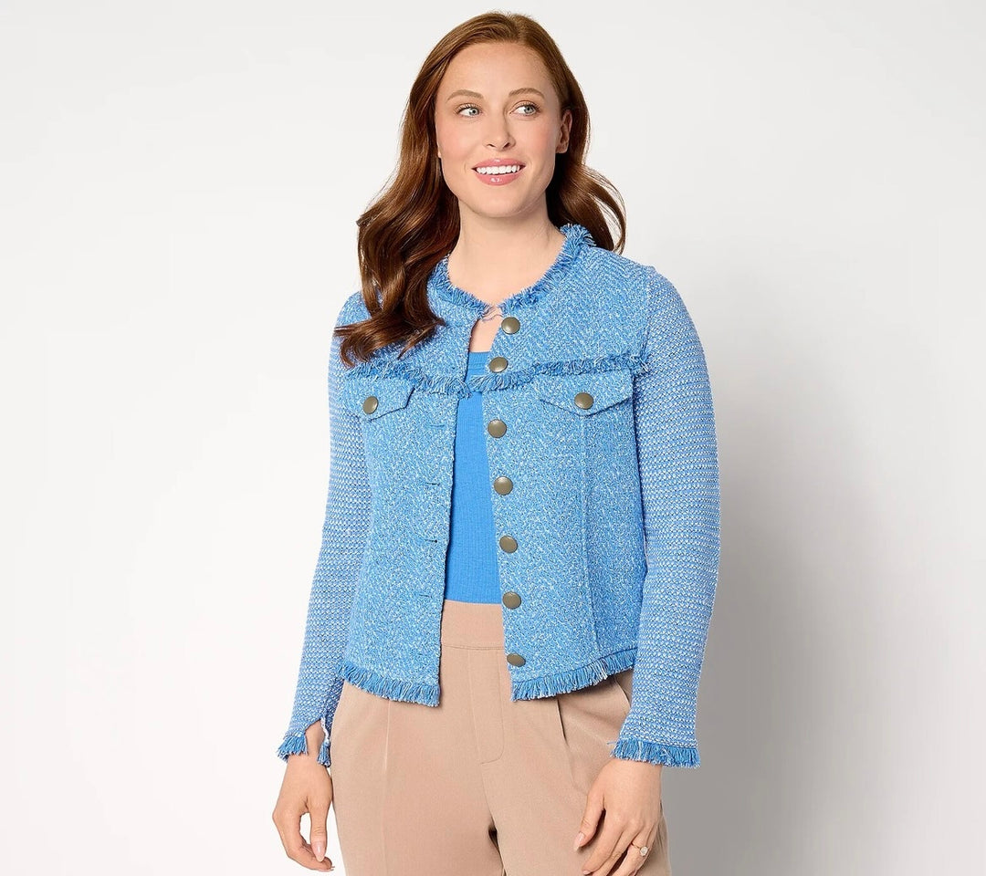 Utility Fringe Knit Blazer | Small