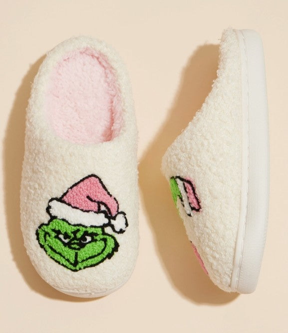 Children's Grinch Christmas Ornament Slippers