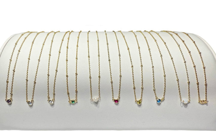 FYB Birthstone Necklace Gold (choose your birthstone)