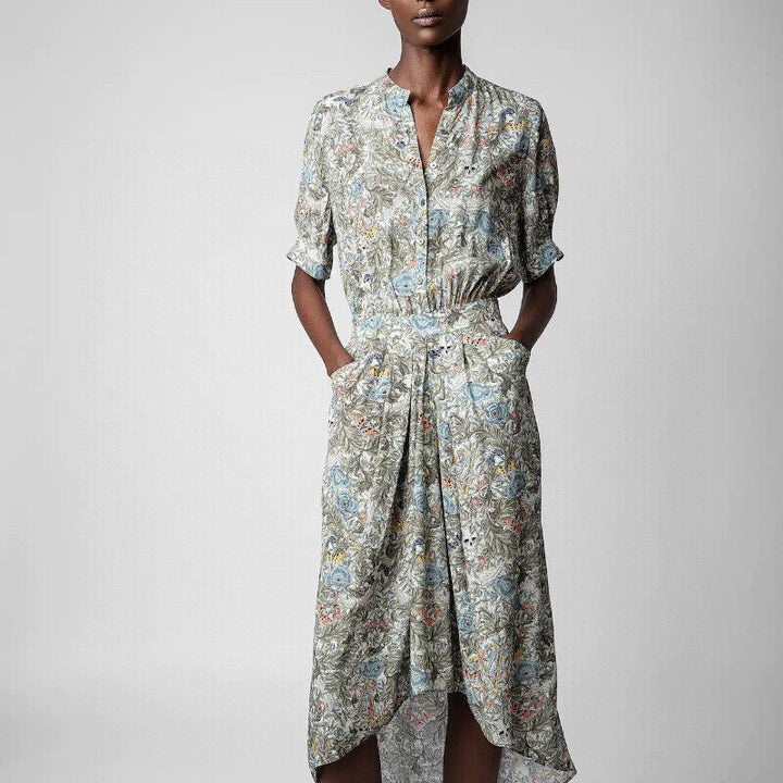Zadig & Voltaire Printed Short Sleeve Midi Dress - X-Small