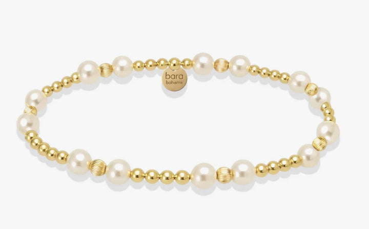 Bara Boheme KIMBERLY Gold Filled Beaded Bracelet with Pearls