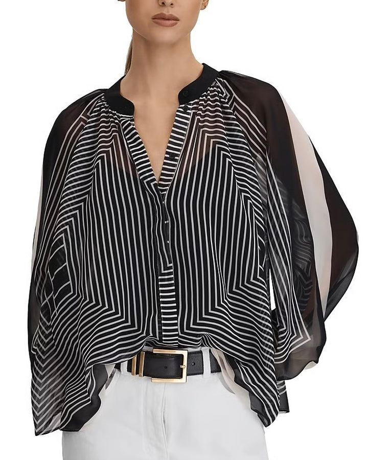 Reiss Charlie Striped Blouse - Size 4