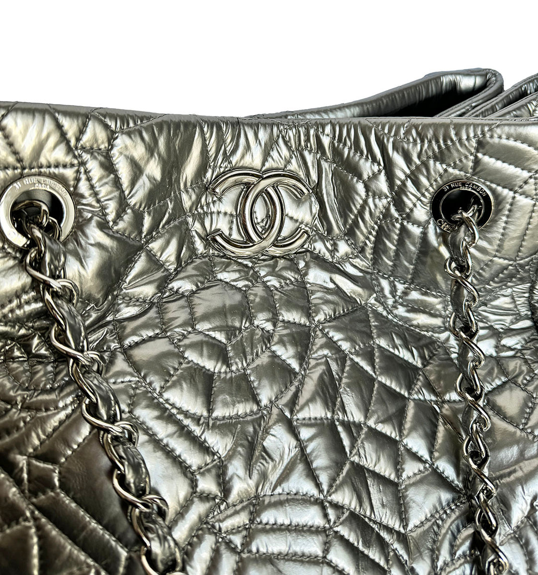 Chanel Silver Graphic Edge Tote