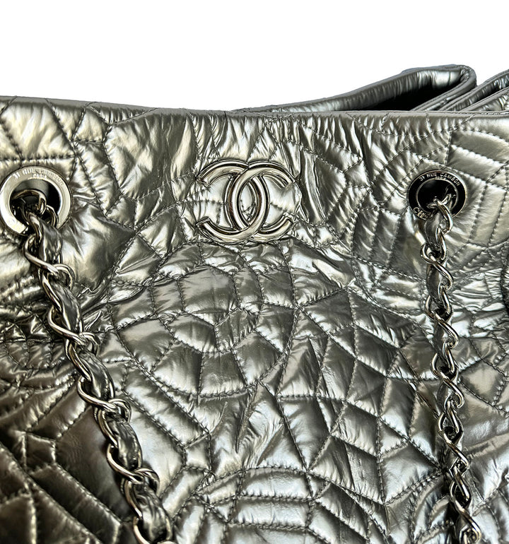 Chanel Silver Graphic Edge Tote