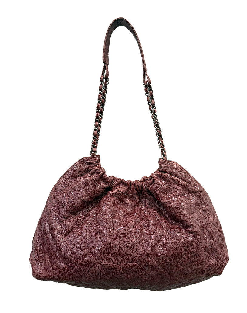 Chanel CC Glazed Caviar Hobo Bag