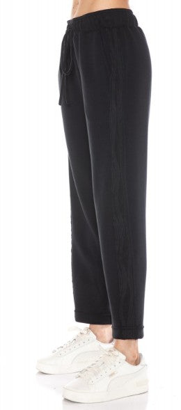 Ariella Straight Leg Pant with Side Contrast - Black