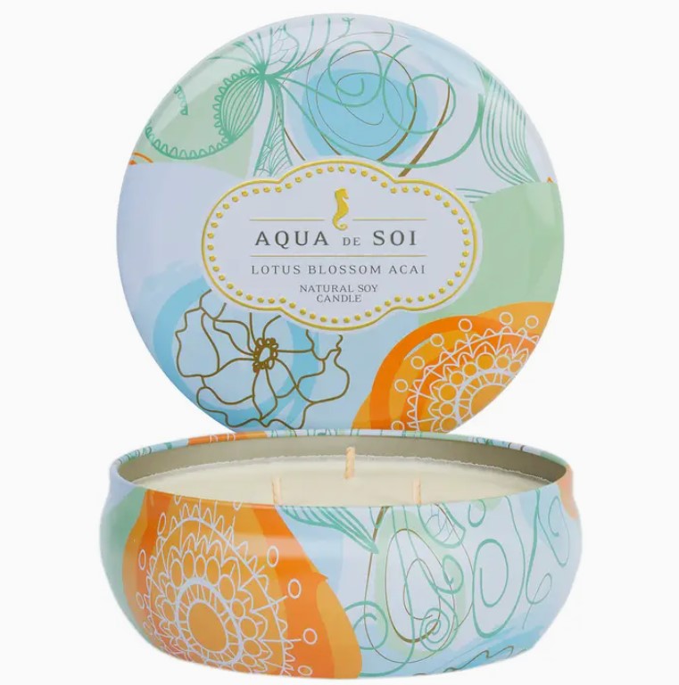 Aqua De Soi Lotus Blossom Acai 21oz Tin Candles