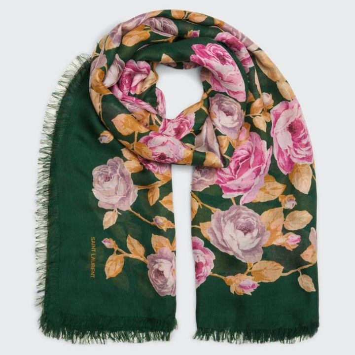 Saint Laurent Antique Rose Scarf
