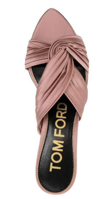 TOM FORD 75mm Knot Detail Pleated Heel Sandals - Brand New