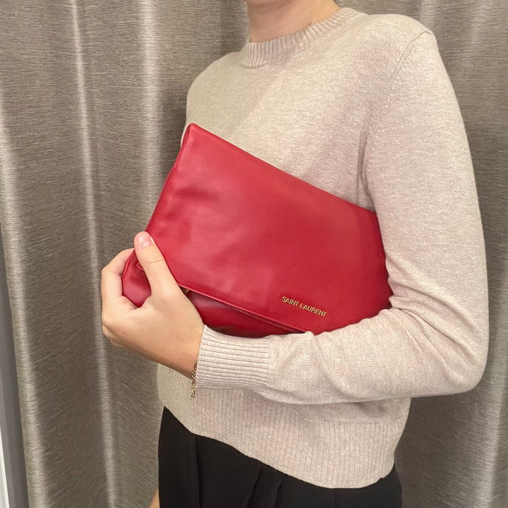 Saint Laurent Letters Fold-Over Clutch