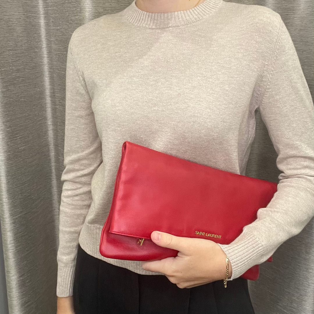 Saint Laurent Letters Fold-Over Clutch