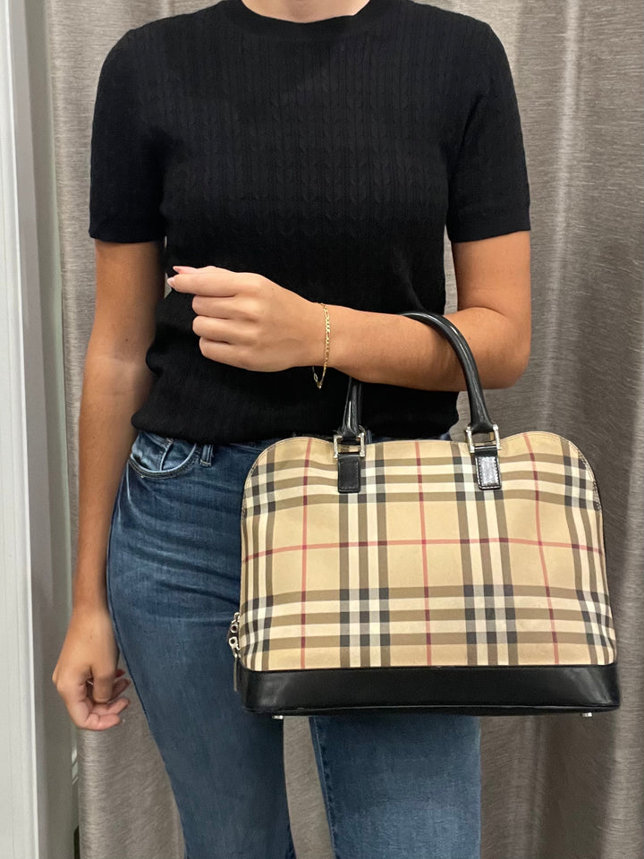 Burberry Nova Check Dome Handbag