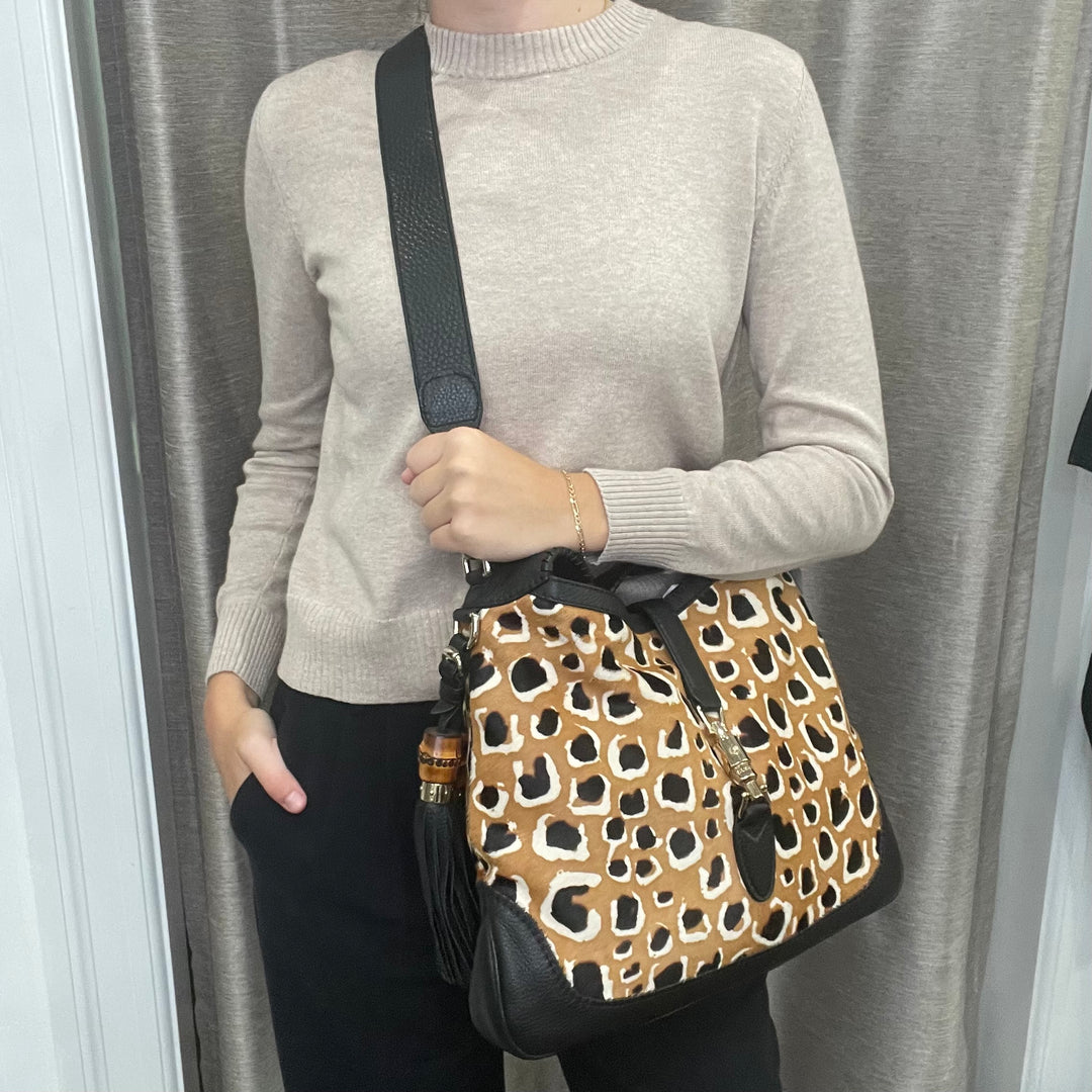 Gucci Jackie 1961 Leopard Hobo