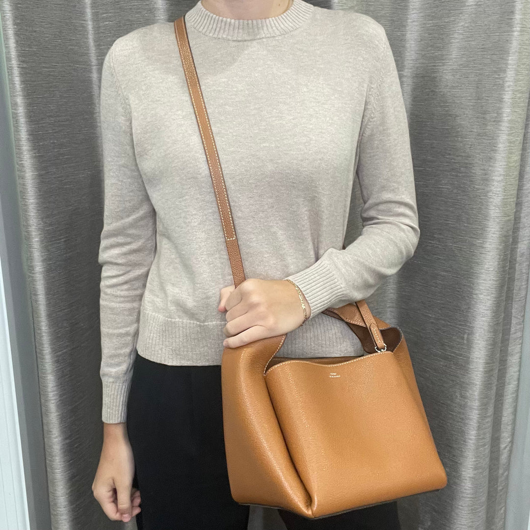 Toteme Grained Leather Handbag w/ Crossbody Strap