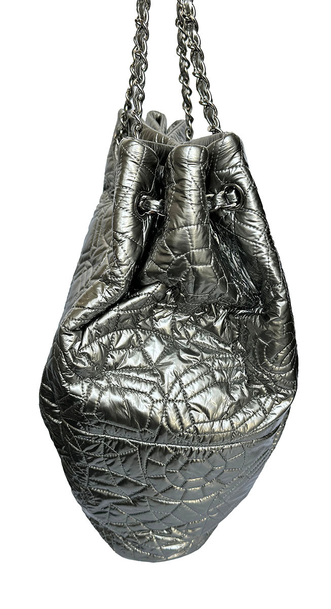 Chanel Silver Graphic Edge Tote